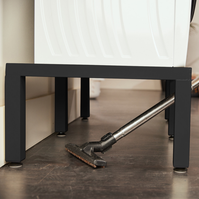 WassiStand Wasmachine Verhoger met Grip – Wasmachine Kast en Ombouw – Verhoging voor Wasmachine, Vaatwasser, Koelkast, Vriezer en Droger – Witgoed Verhoger - Met 6 Dempers – Poedercoating– Maximaal 750 kg – 122x61x34cm
