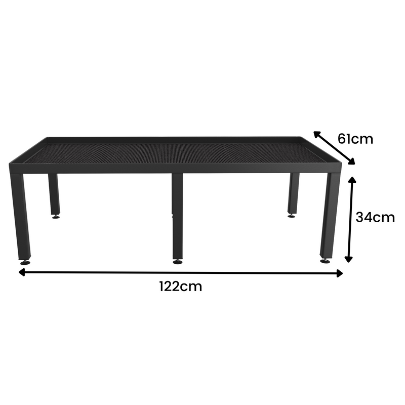 WassiStand Wasmachine Verhoger met Grip – Wasmachine Kast en Ombouw – Verhoging voor Wasmachine, Vaatwasser, Koelkast, Vriezer en Droger – Witgoed Verhoger - Met 6 Dempers – Poedercoating– Maximaal 750 kg – 122x61x34cm
